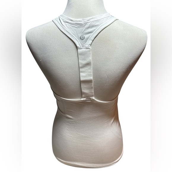 Lululemon white stretch racer back tank top Sz 4 (XS) - Picture 3 of 5